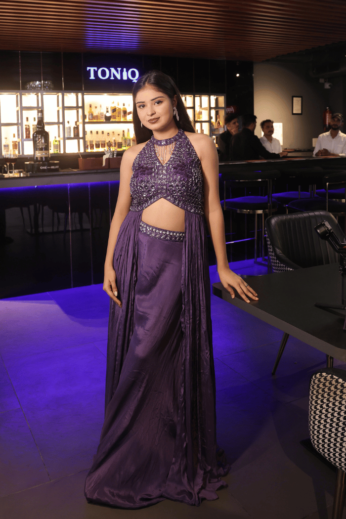 Indo-Western Cocktail Drape Dress