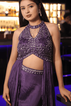 Indo-Western Cocktail Drape Dress