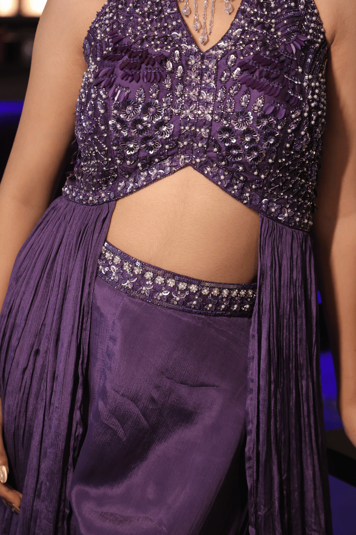 Indo-Western Cocktail Drape Dress
