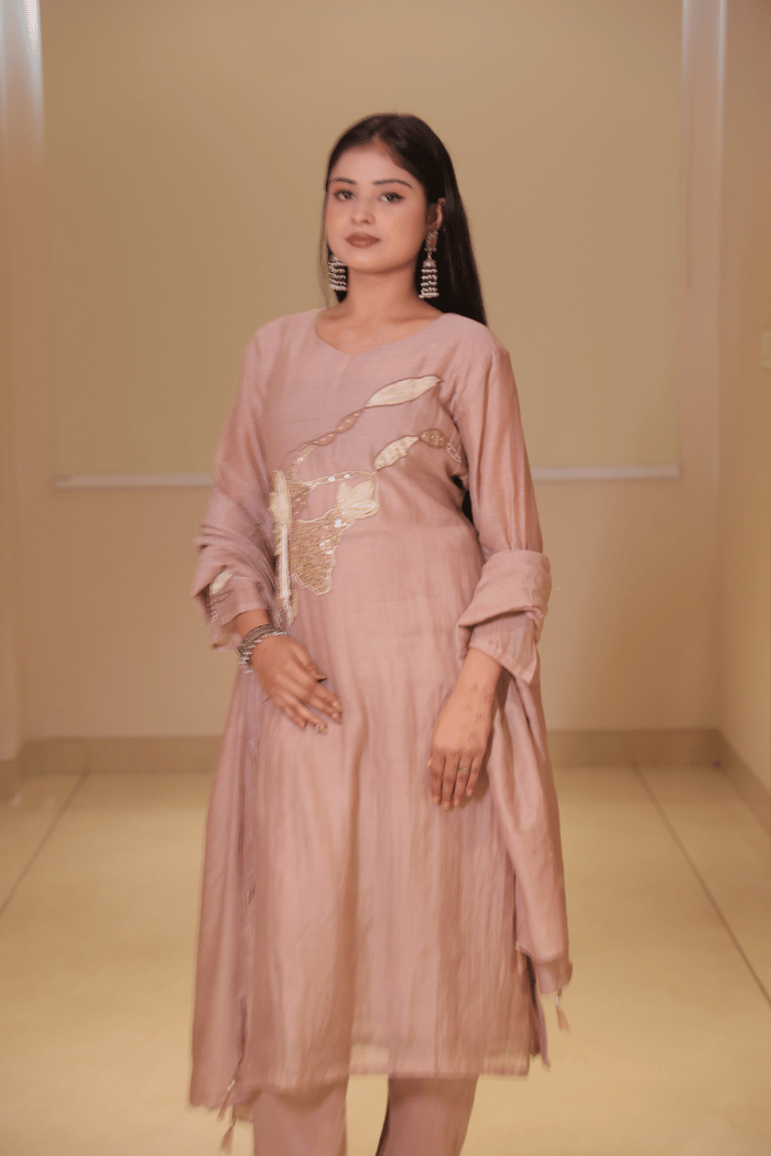 Dusty Pink Mul Cotton Ombre Co-ord Set