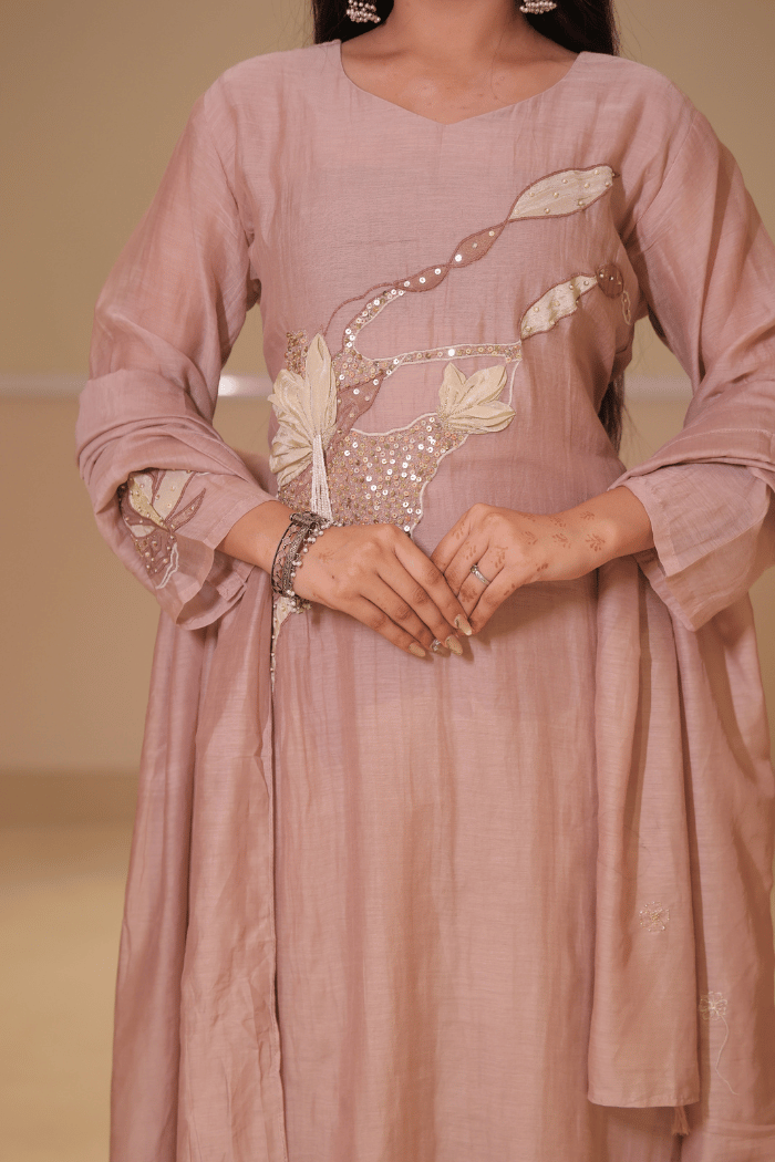 Dusty Pink Mul Cotton Ombre Co-ord Set