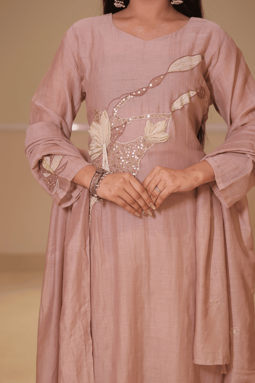 Dusty Pink Mul Cotton Ombre Co-ord Set