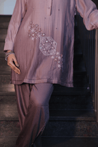 Dusty Rose Mul Cotton Ombre Co-ord Set