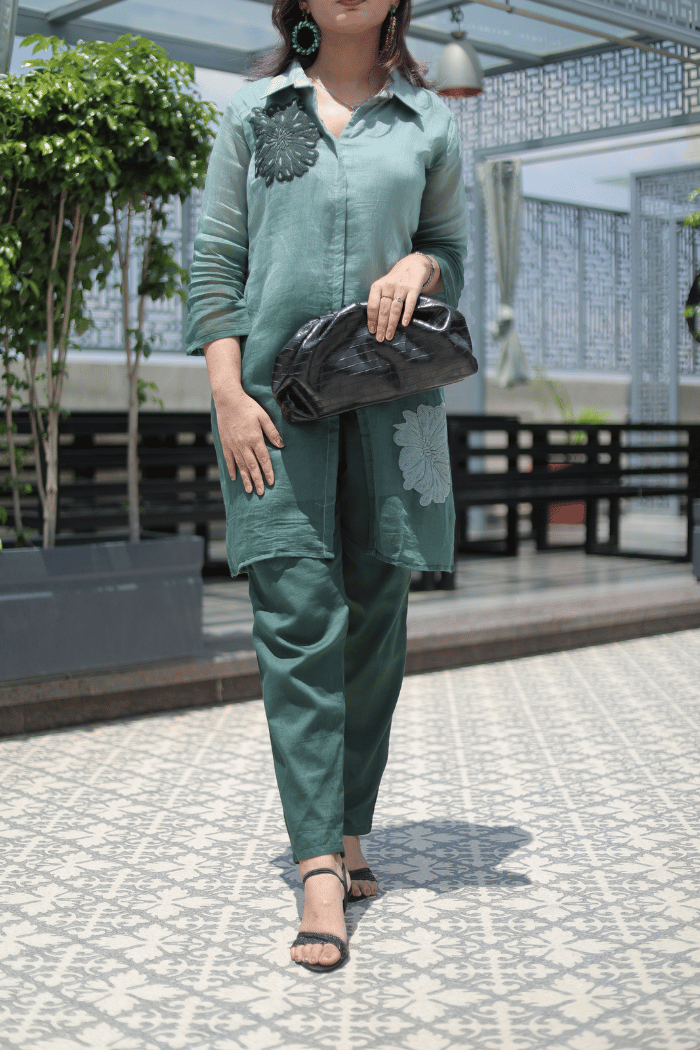 Ombré Thread Embroidered Mul Cotton Co-ord Set