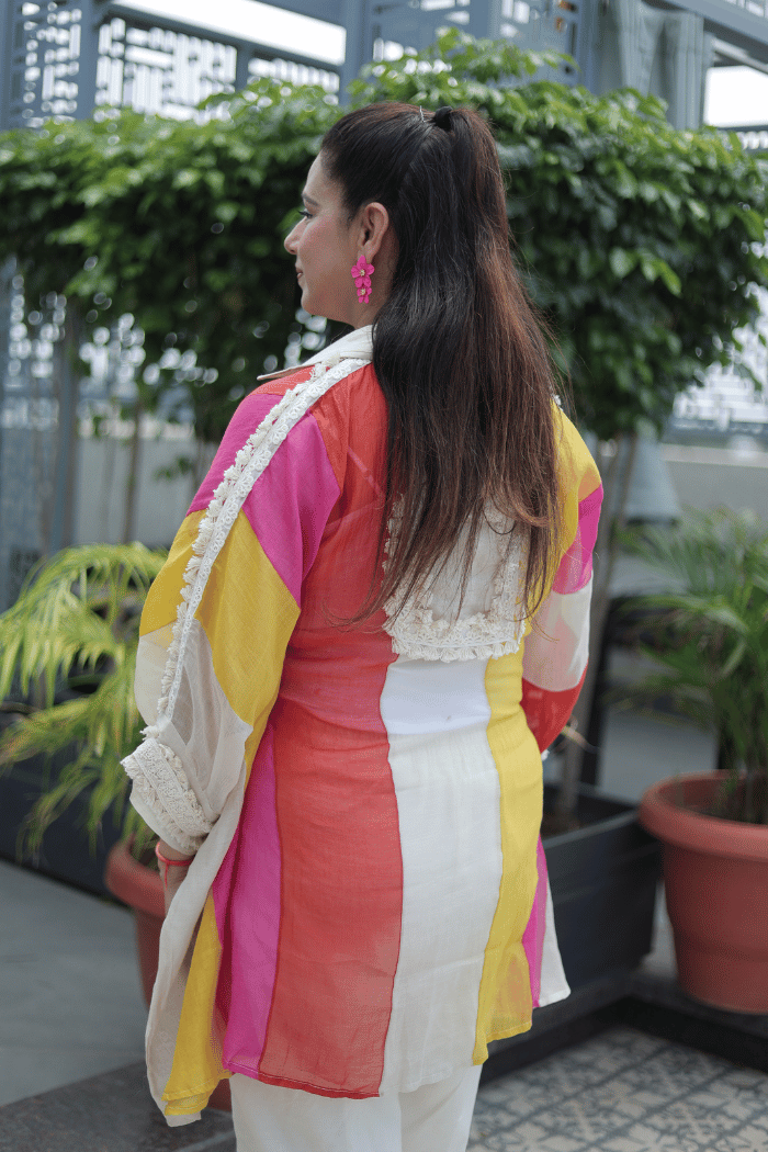 Multicolor Mul Cotton Pooth Work Top