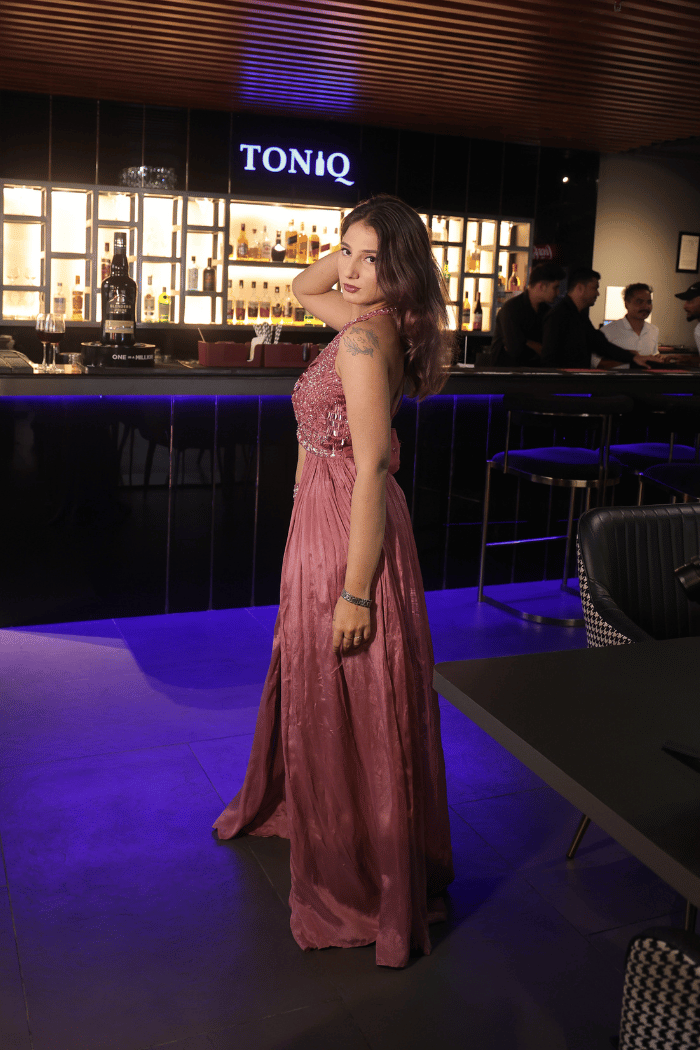 Indo-Western Cocktail Drape Dress