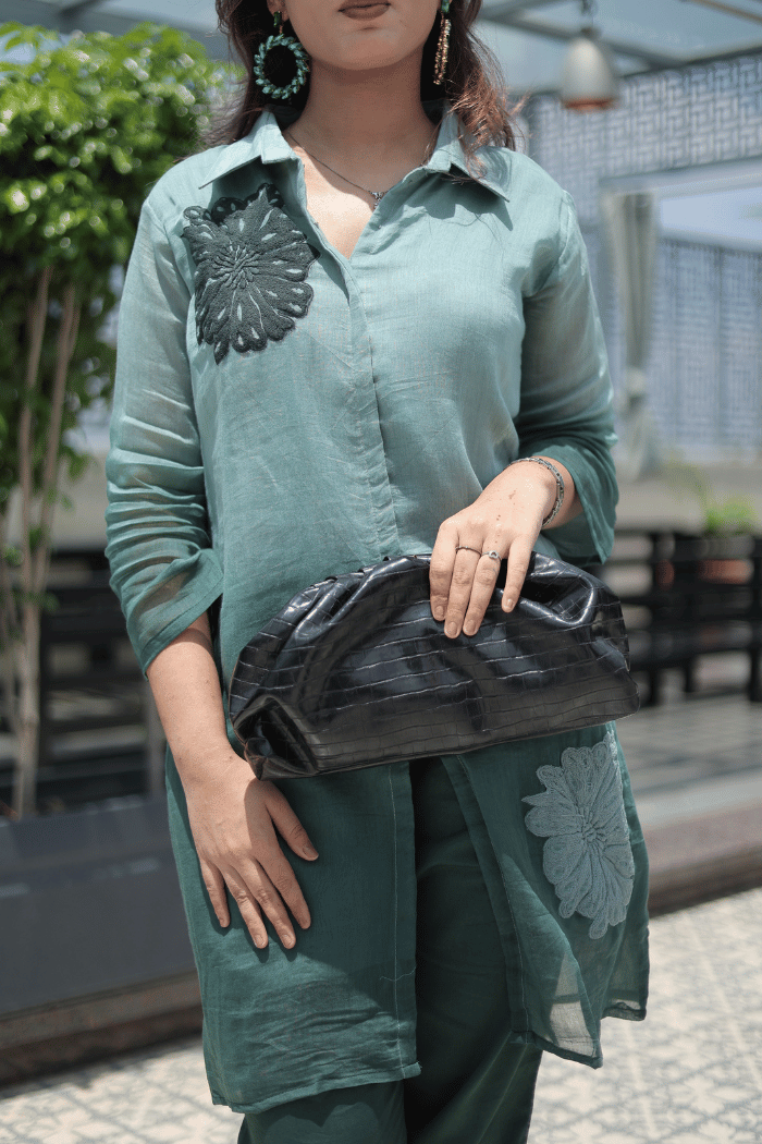 Ombré Thread Embroidered Mul Cotton Co-ord Set
