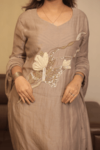Golden Mul Cotton Embroidered Suit