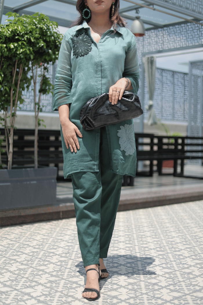 Ombré Thread Embroidered Mul Cotton Co-ord Set