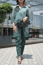 Ombré Thread Embroidered Mul Cotton Co-ord Set