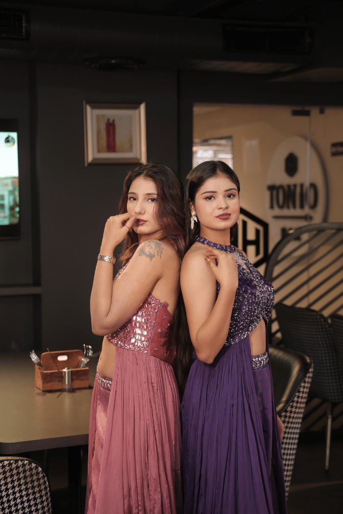 Indo-Western Cocktail Drape Dress